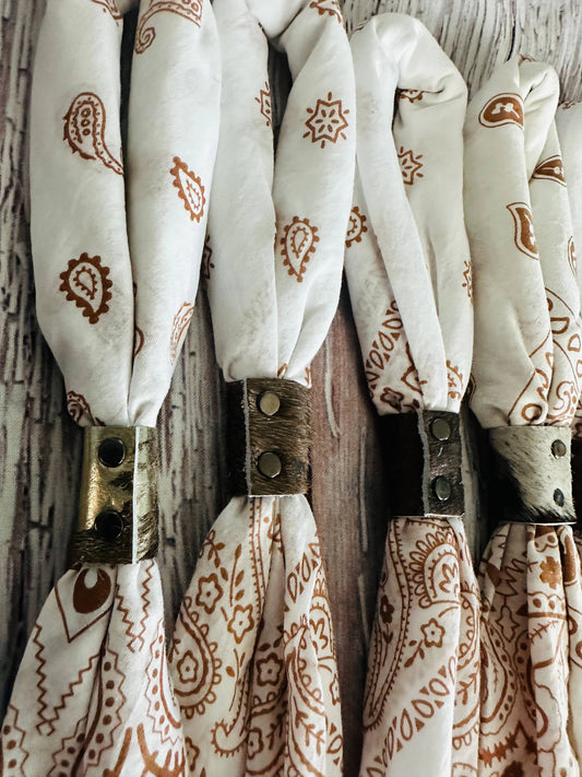 Ivory & Brown Hand-Dyed Bandana