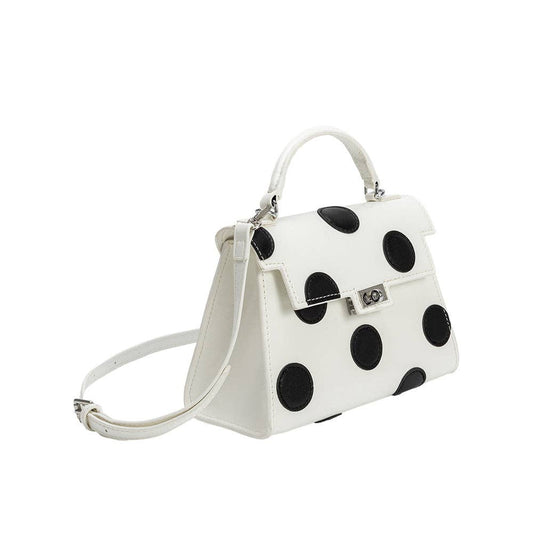 Maisel White Recycled Vegan Polka Dot Top Handle Bag