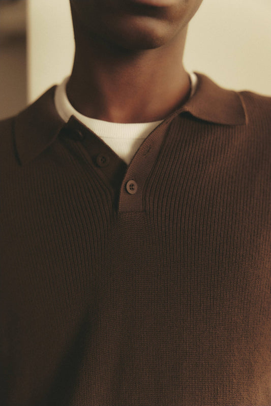 The Damien Sweater | Knit Polo Sweater Top
