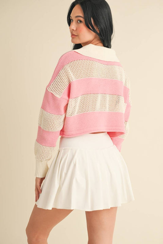 Lumina Striped Knit Rugby Sweater