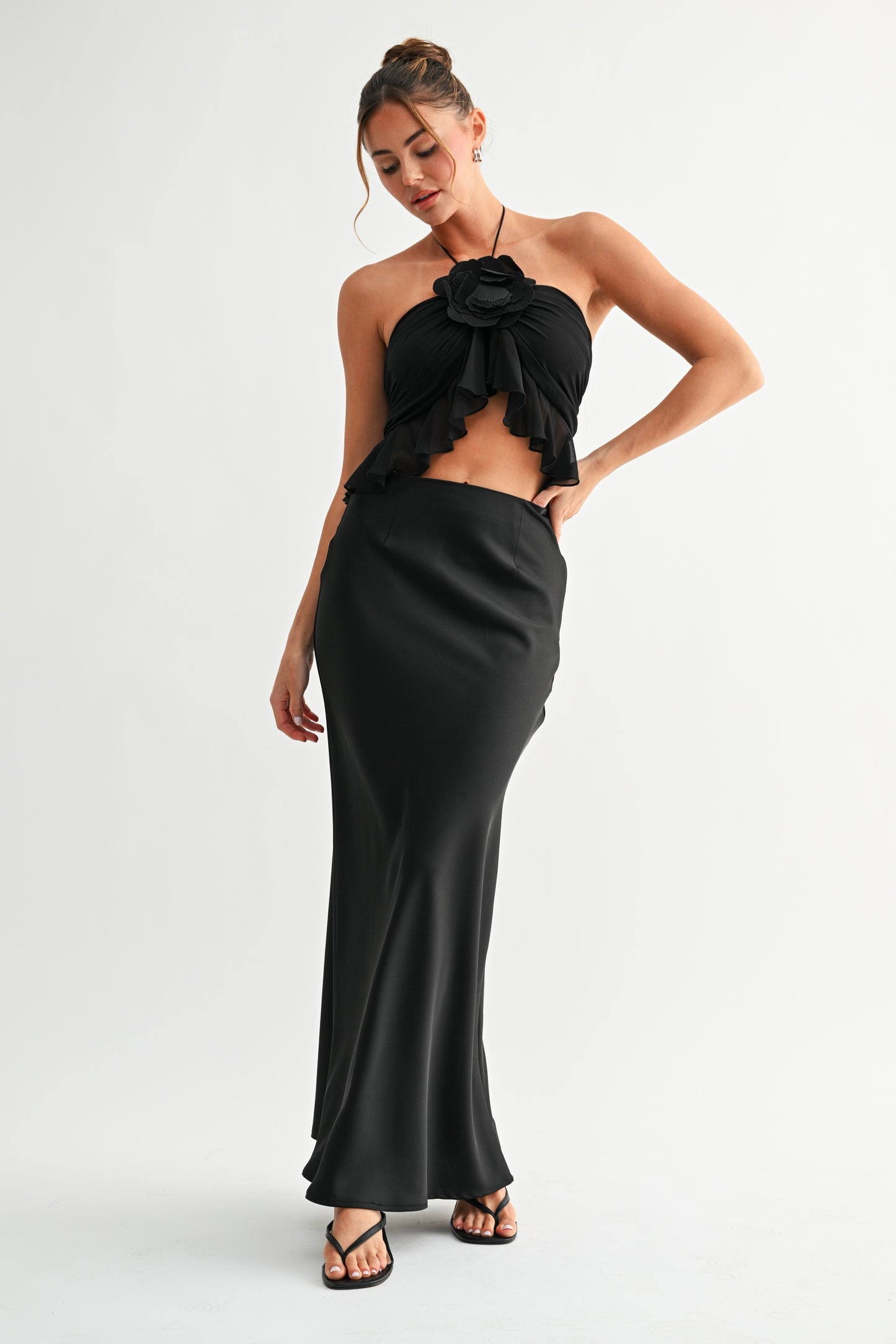 Petals Halter Ruffle Top