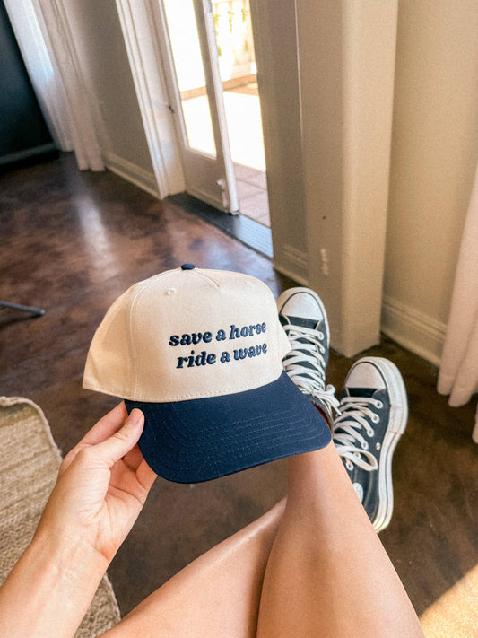 Save A Horse Ride A Wave Canvas Trucker Hat
