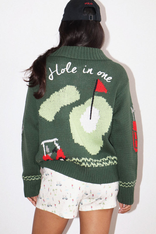Hole In One Zip Sweater