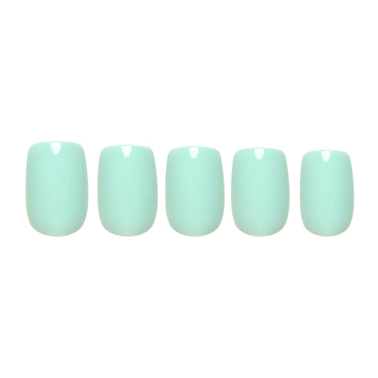 Soft Teal Press-On Nails | Short Squoval Solid