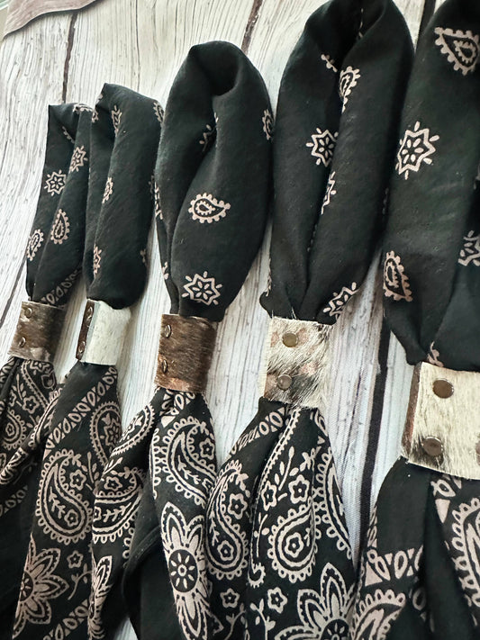 Black Hand-Dyed Bandana
