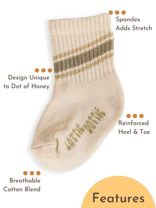 Baby/Toddler Half-Crew Socks 2-Pack, Chill Pill Stripe Set