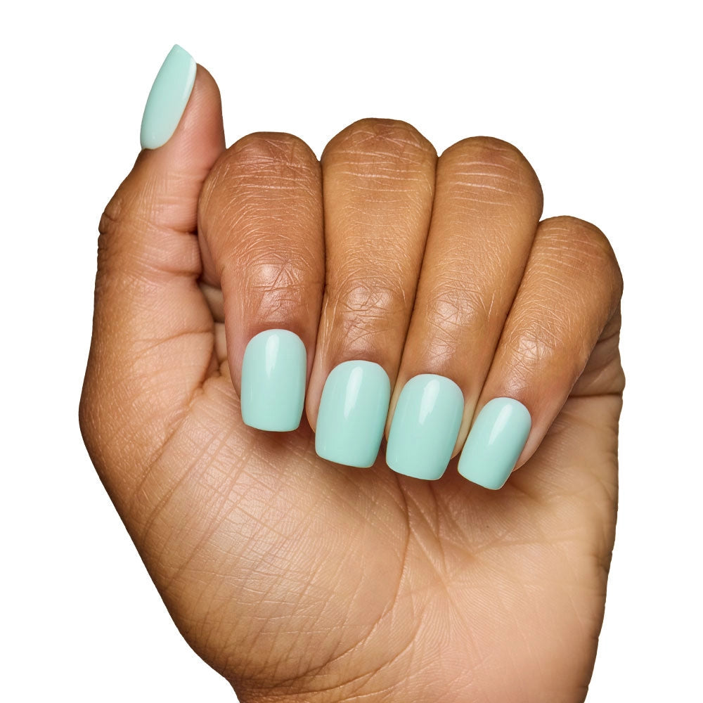 Soft Teal Press-On Nails | Short Squoval Solid
