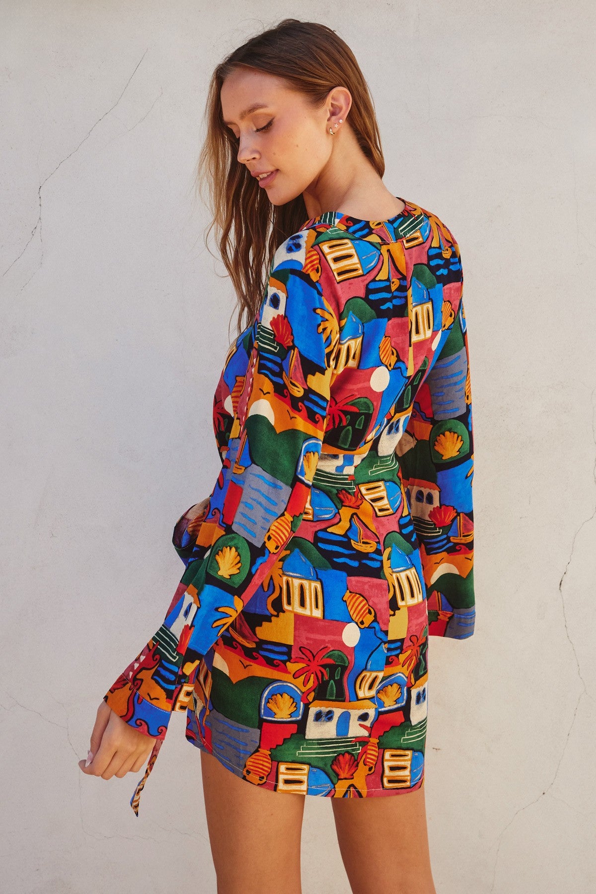 Santorini Mini Wrap Dress