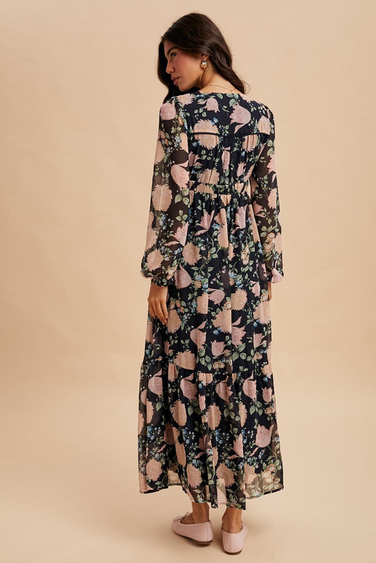 Ari Floral Bow Tie Maxi Dress