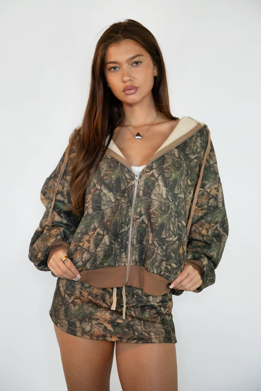 Bayou Dark Woodland Camo Oversized Hoodie