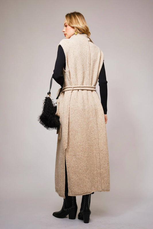 Jasmin Wool Blend Maxi Cardigan Vest