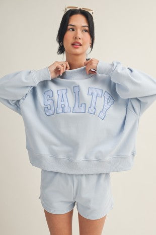 Stay SALTY Oversized Mock Neck Sweatshirt
