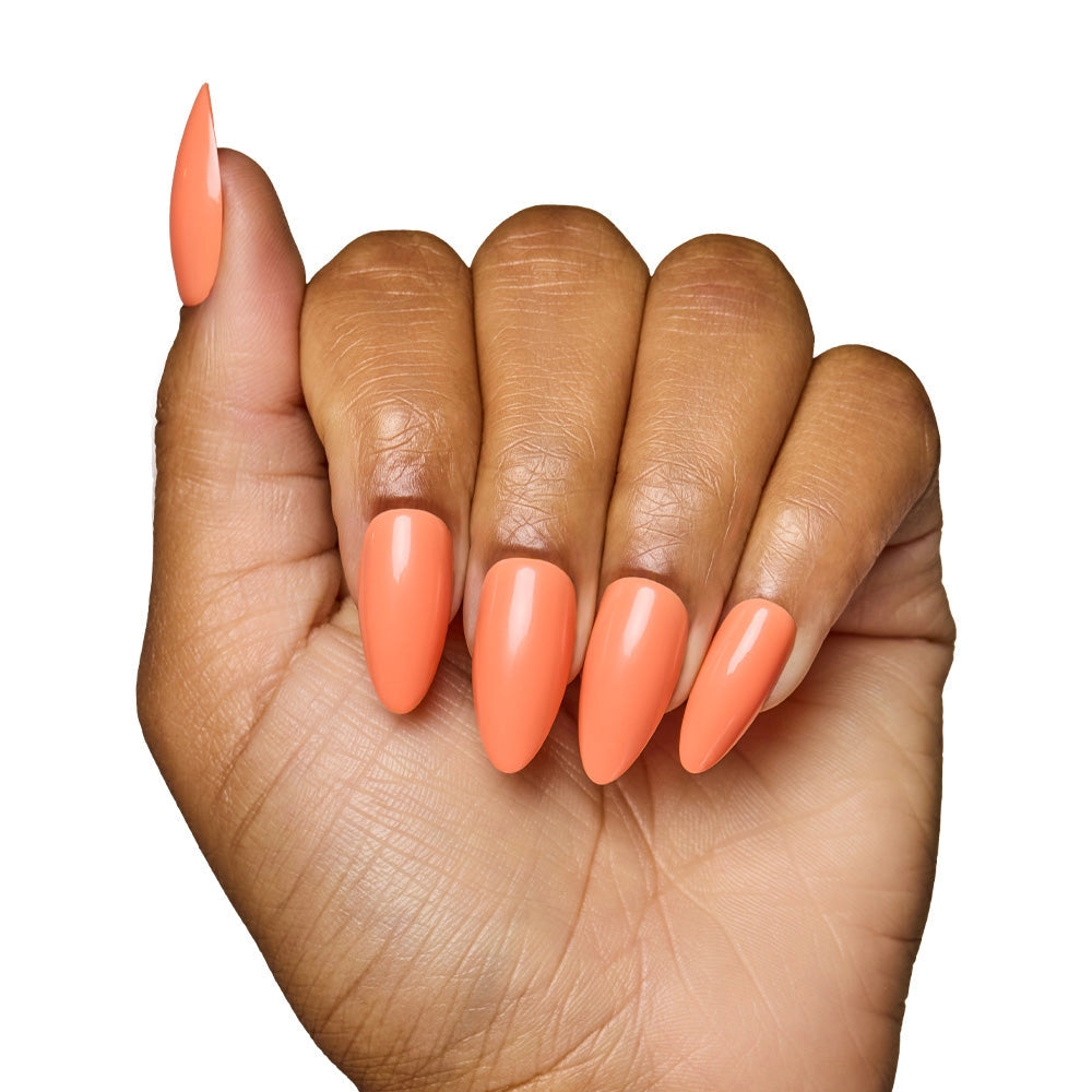 Soft Tangerine Press-On Nails | Medium Almond Solid