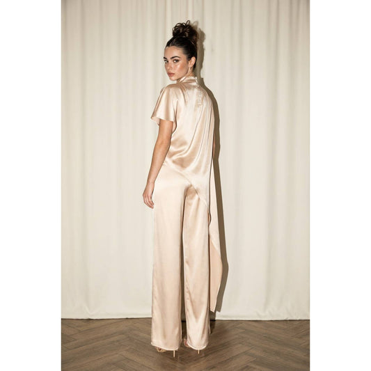 Eyes On Me Satin Drape Neck Tunic Set