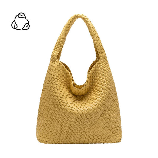 Johanna Yellow Large Recycled Vegan Leather Shoulder Bag
