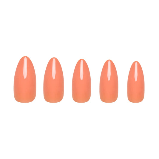 Soft Tangerine Press-On Nails | Medium Almond Solid