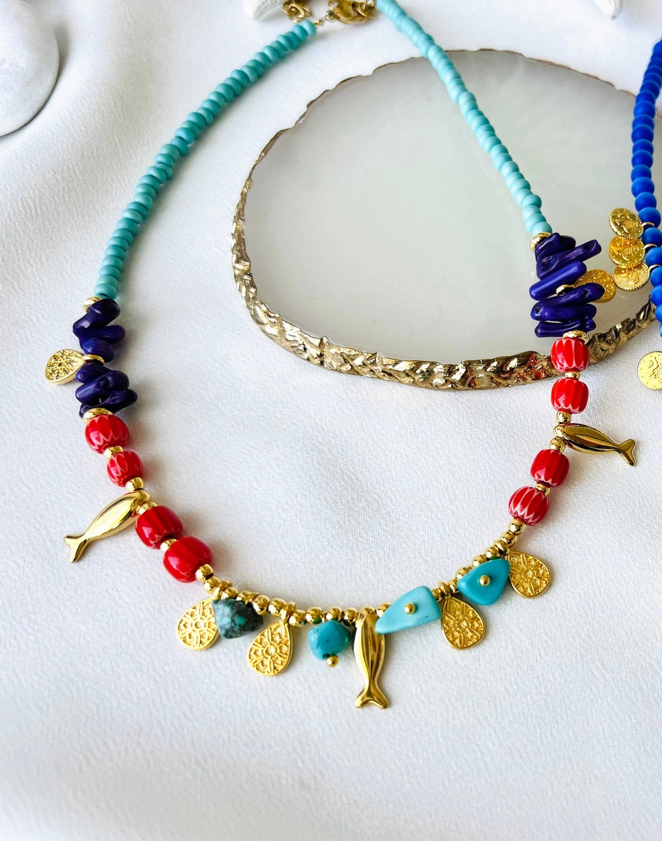 Turquoise Semiprecious Beaded Summer Necklaces