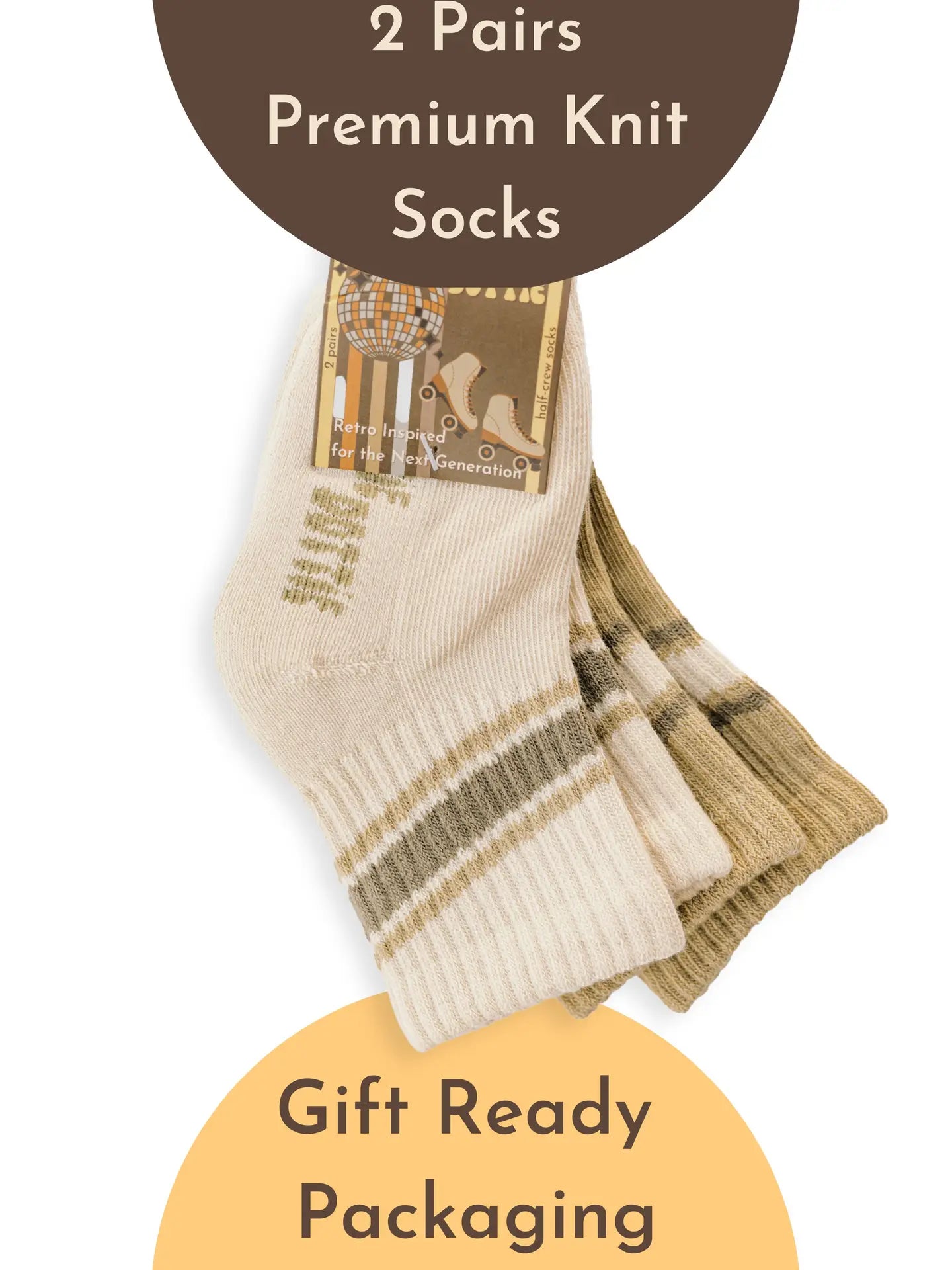 Baby/Toddler Half-Crew Socks 2-Pack, Chill Pill Stripe Set