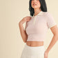 Harper Knit Cropped Polo Shirt