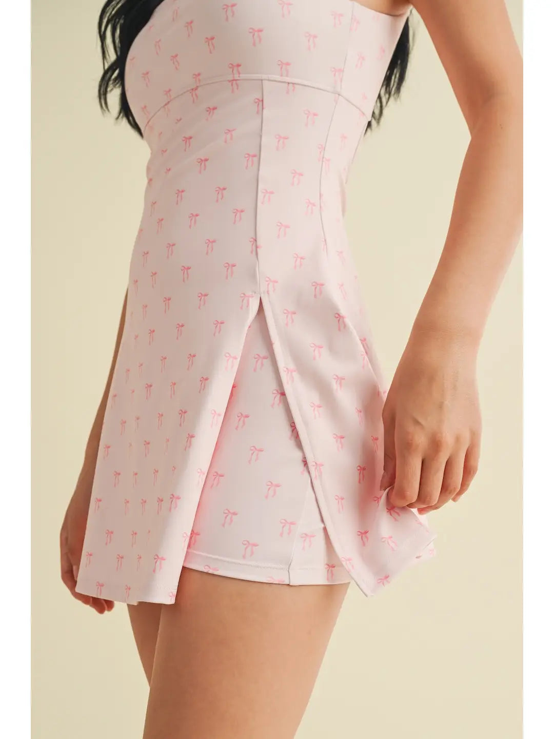 Bow Print Mini Dress