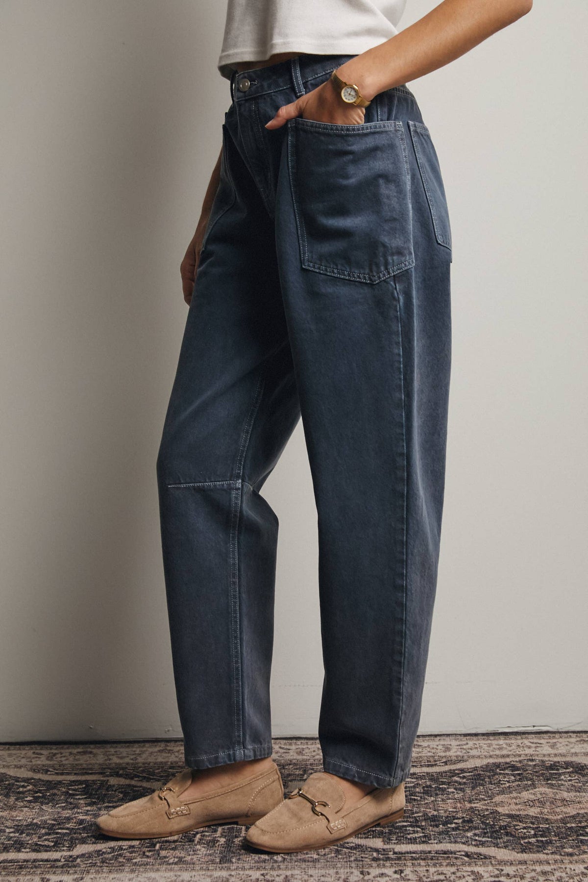 Nomad High Rise Barrel Utility Jeans
