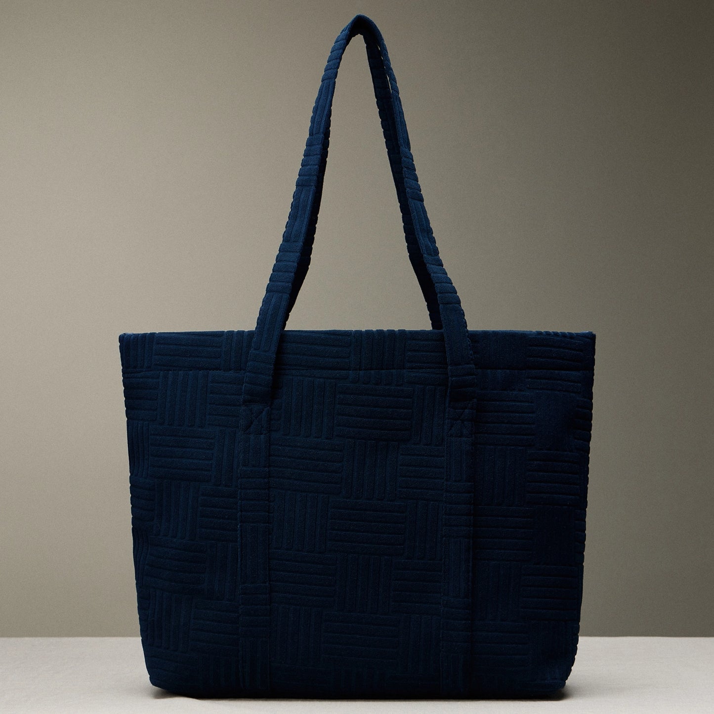 Luxe Terry Grid Pattern Tote & Beach Bag
