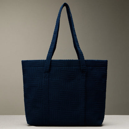 Luxe Terry Grid Pattern Tote & Beach Bag
