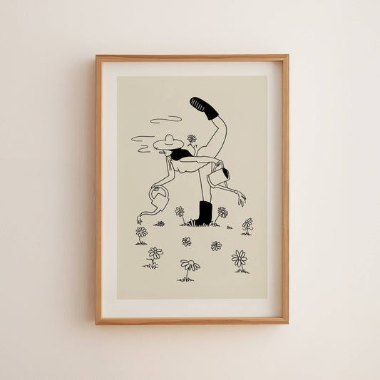 Gardening Minimal Retro Wall Art Print