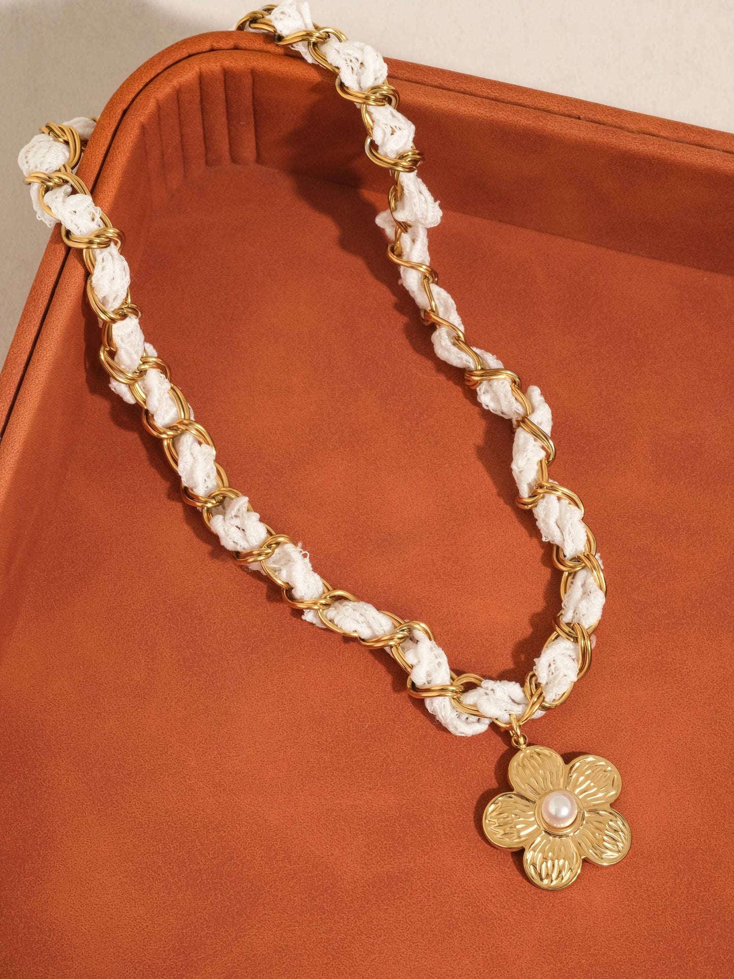 Journey 18K Gold Non-Tarnish Floral Chain Pendant Necklace