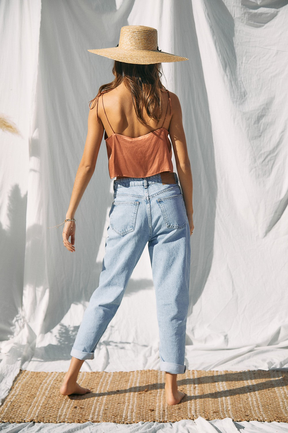 Villanova Satin Tie-strap Scallop Hem Crop Top