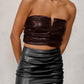 Maxine Faux Leather Tube Top