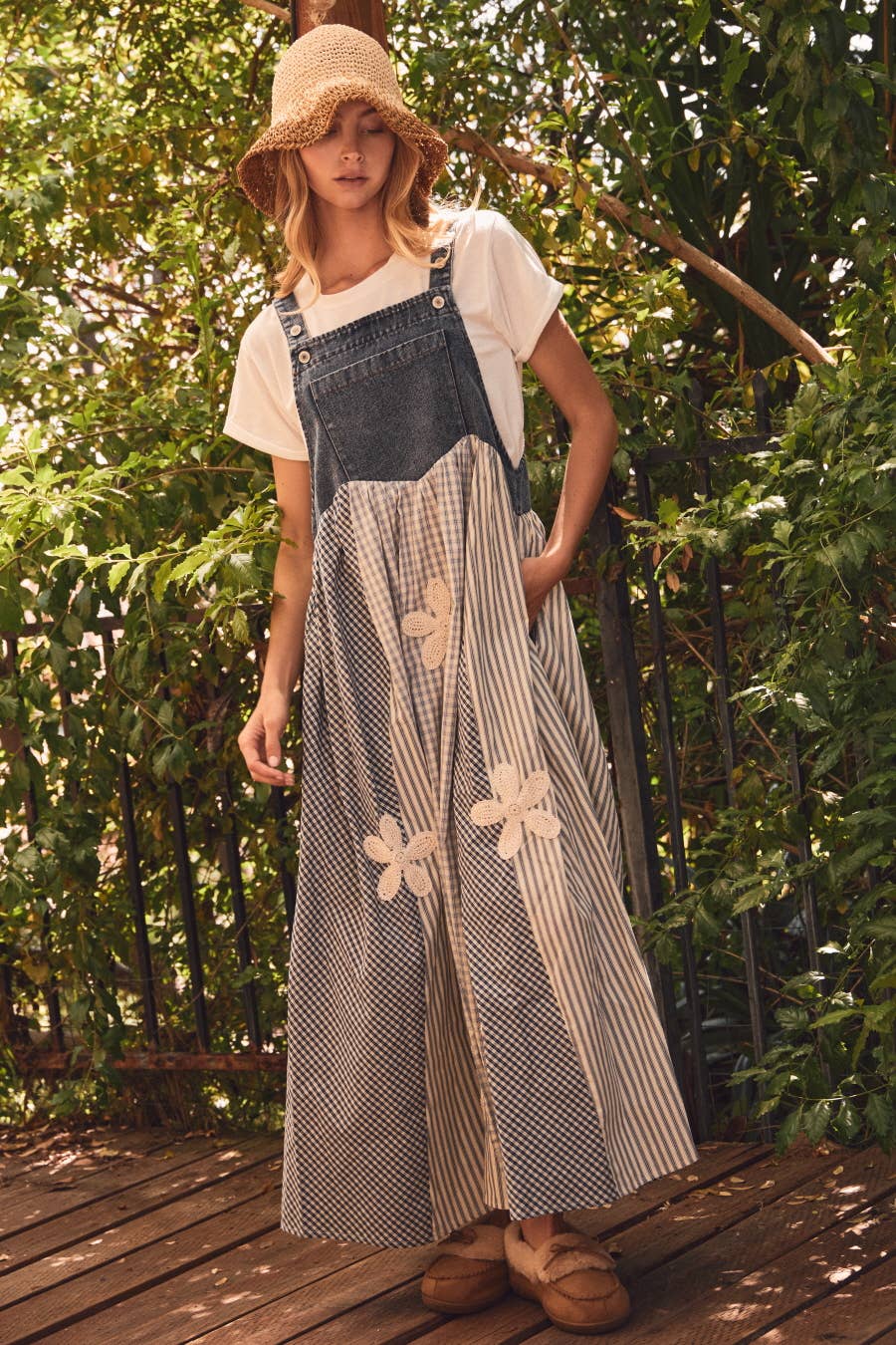 Hawthorn Stripe Patchwork Overall Dress