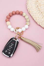 Silicone Gold Geo Key Ring Bracelet