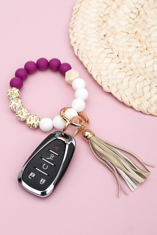 Silicone Gold Geo Key Ring Bracelet