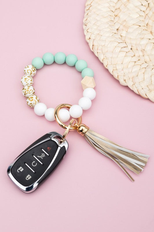 Silicone Gold Geo Key Ring Bracelet