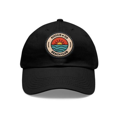 Beach Club Dad Hat with Leather Patch (Round)