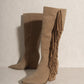 Out West - Knee-High Fringe Boots