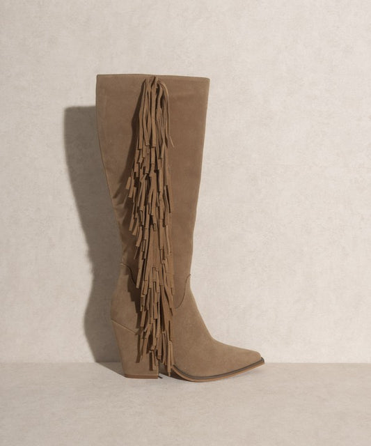 Out West - Knee-High Fringe Boots