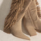 Out West - Knee-High Fringe Boots