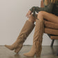 Out West - Knee-High Fringe Boots