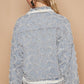 Camden Star Textured Raw Hem Denim Jacket