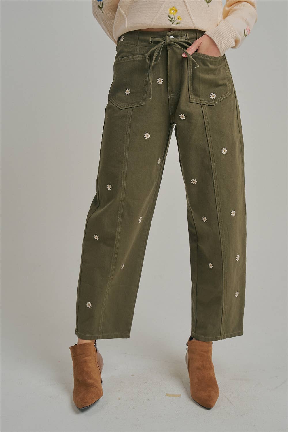 Kristin Embroidered Relaxed Pants