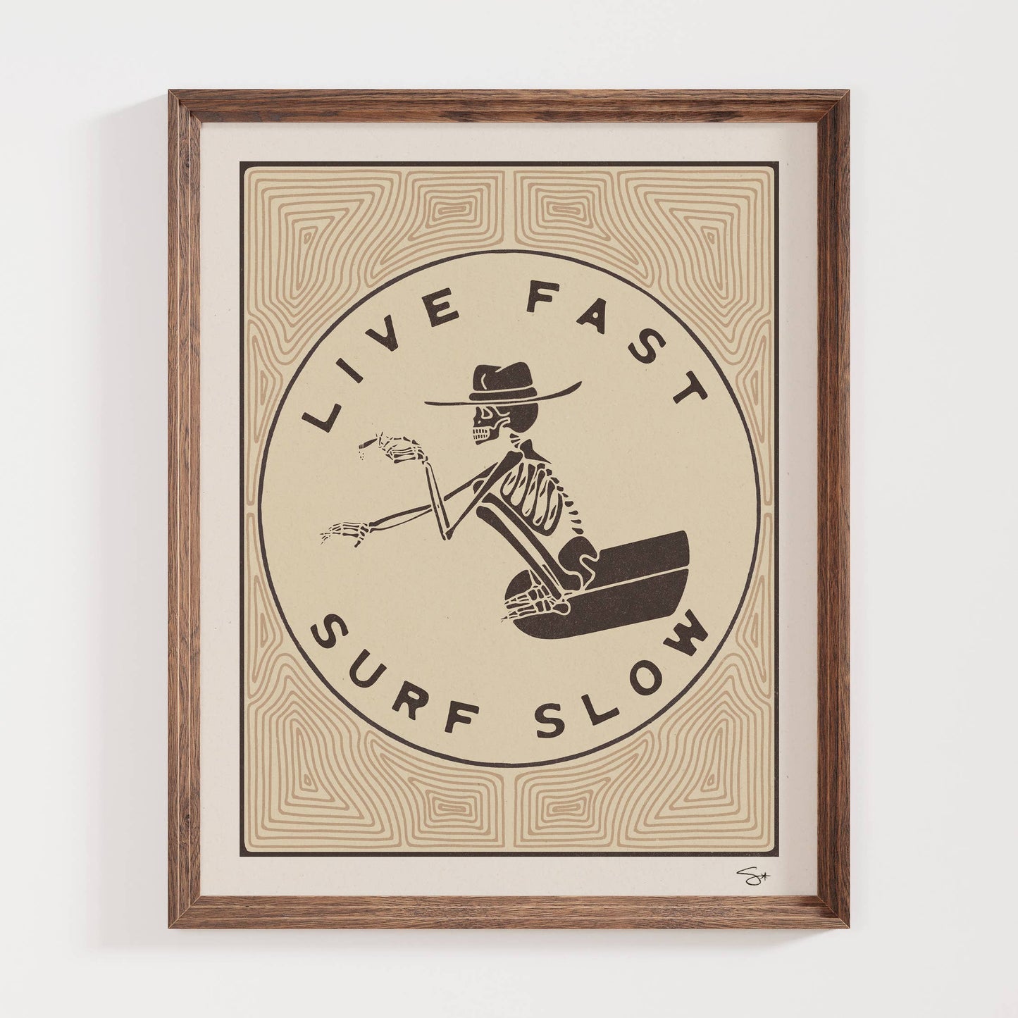 Live Fast Surf Slow | Surf Cowboy art print