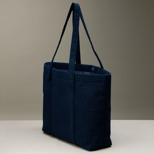 Luxe Terry Grid Pattern Tote & Beach Bag - One Left!