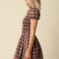 Rinsely Plaid Smocked Mini Dress