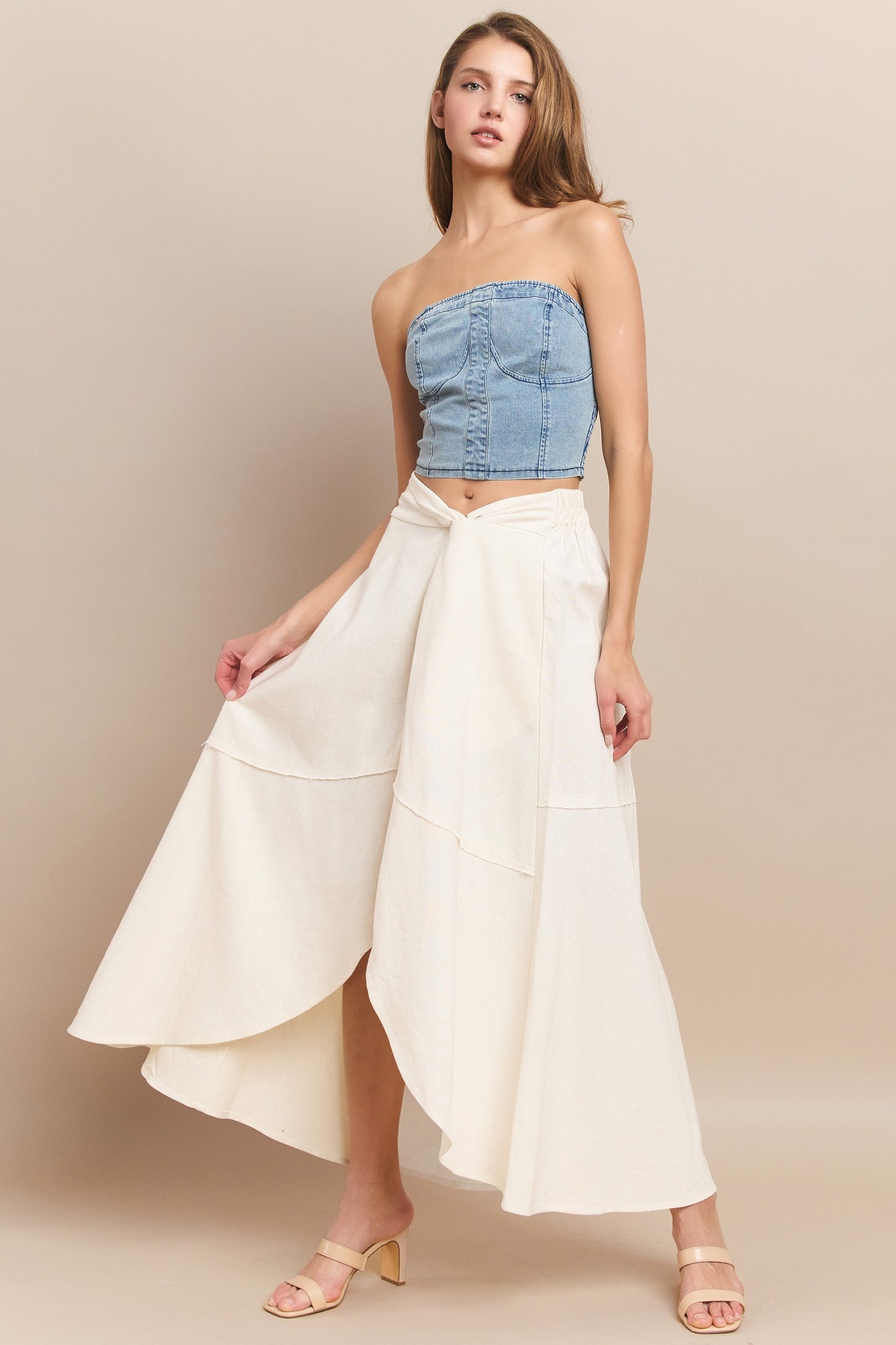 Nellie Faux Wrap Maxi Skirt