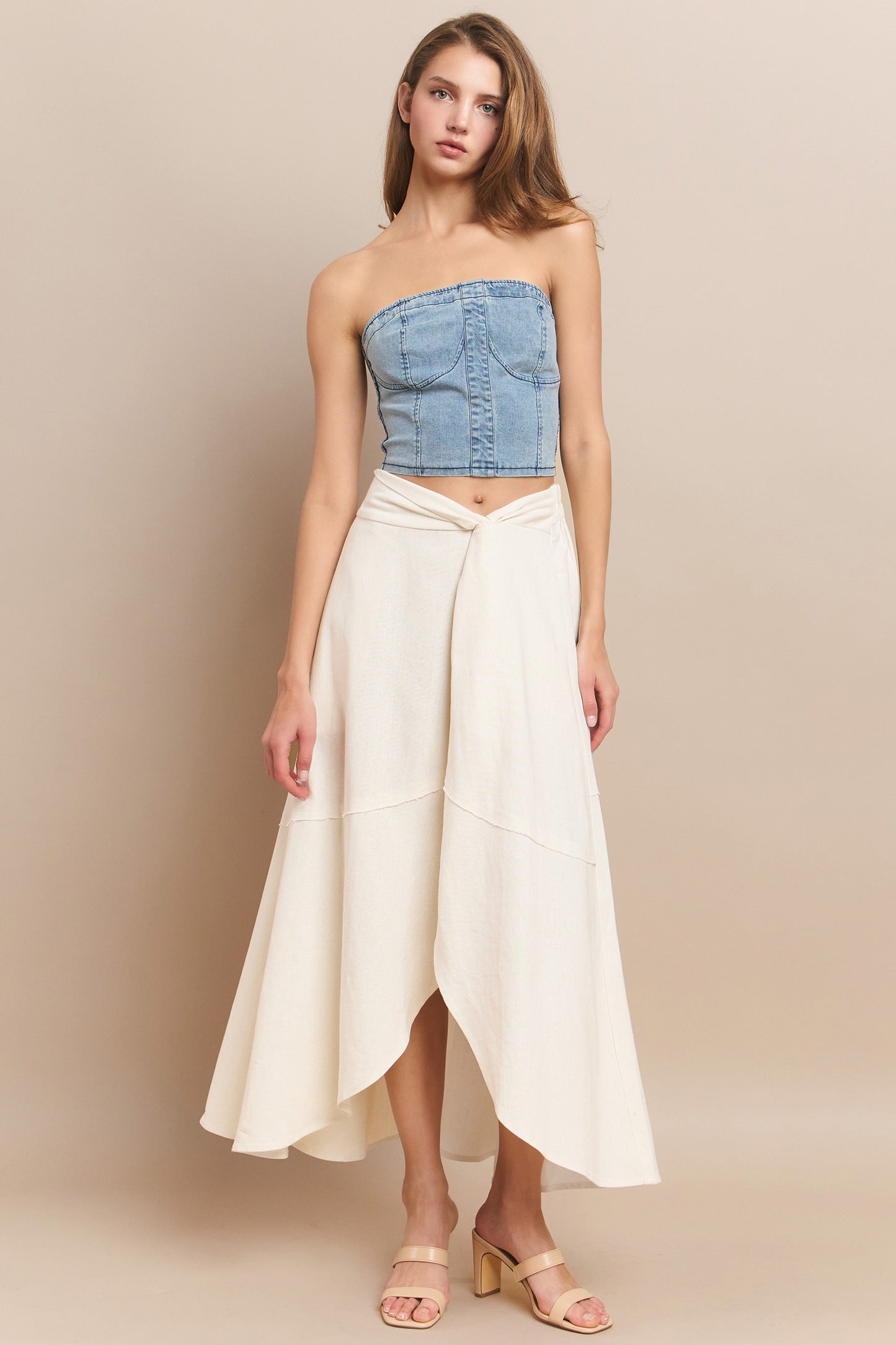 Nellie Faux Wrap Maxi Skirt