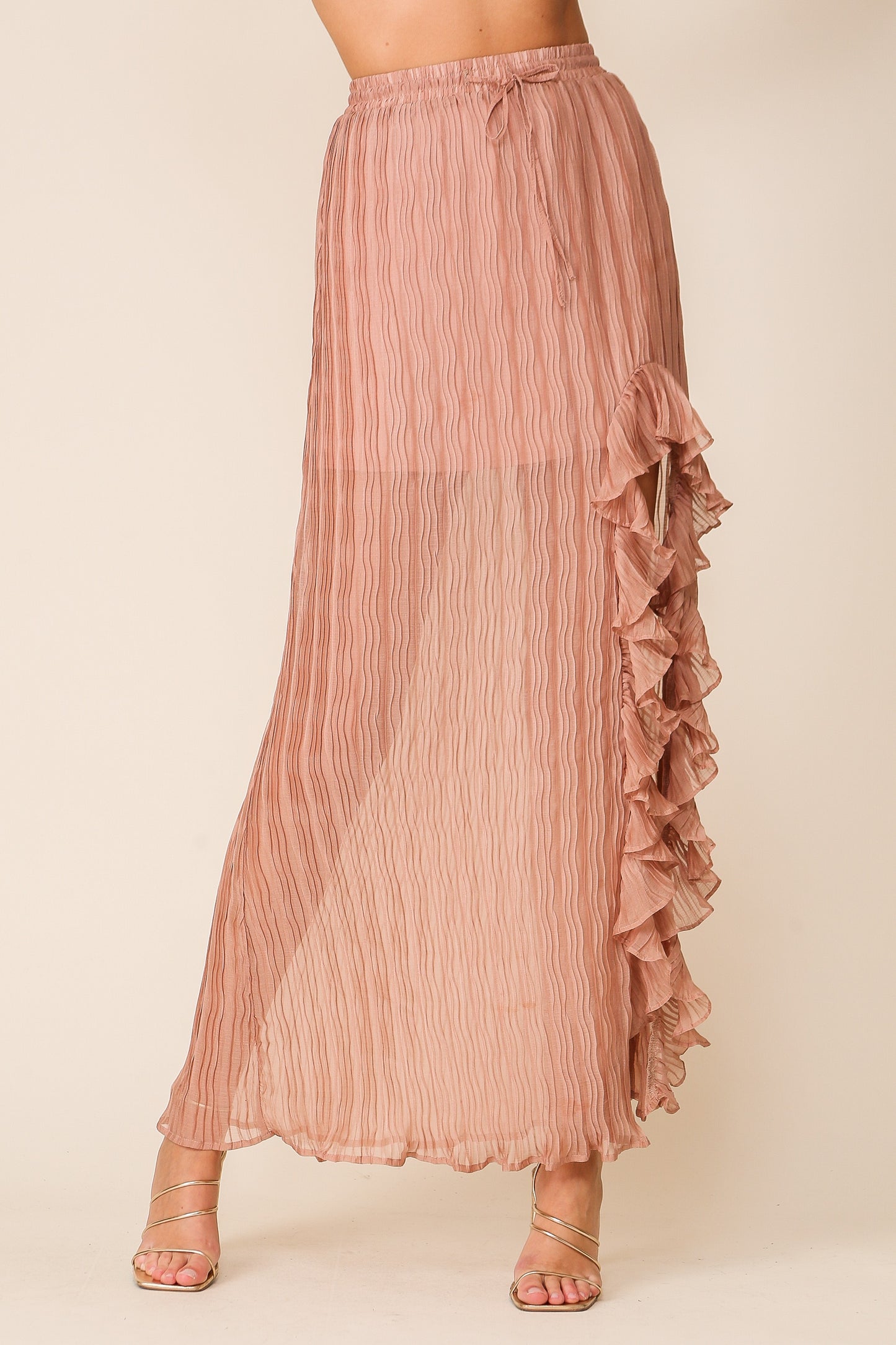 Oceanic Wavy Pleated Skirt