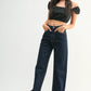 High Waisted Skater Jean - Dark Blue