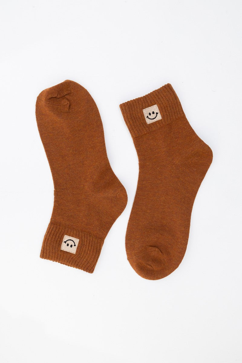 Happy Feet Embroidered Socks